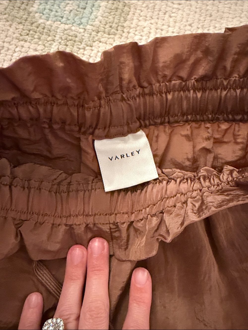 Varley Rust Drawstring Athletic Shorts - Picture 2 of 9
